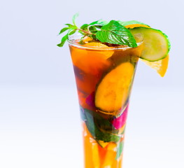 Drink. Pimms, white background