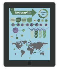 Tablet with infographics elements. eps 10 vector iilustration