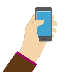using smartphone screen. Vector flat illustration eps10