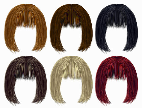 set of   hairs  different colors .kare fringe