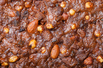 Texture of traditional italian christmas dessert Panforte for ed