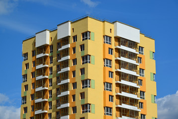 Facade of a modern apartment building