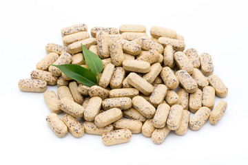 Alternative Medicine. Vitamin capsules. Homeopathic supplement.