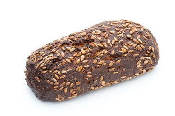 Rye bread isolated on white background.