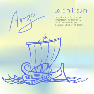 Vector drawing Ancient Greek trireme
