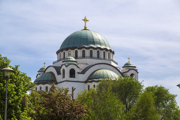 Fototapeta na wymiar The Serbian Orthodox Christian Church of St Sava, Belgrade, Serbia.