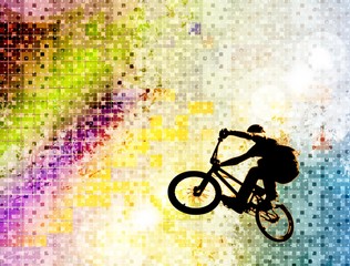 Fototapeta na wymiar BMX cyclist