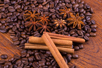 black coffee on a wooden background