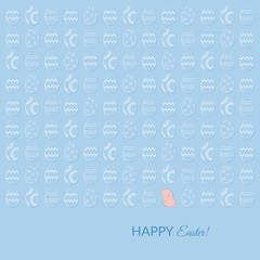 Easter card with rabbit and eggs