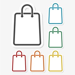 Multicolored paper stickers - Shopping bag