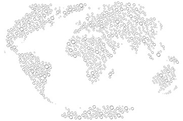 Abstract world map / made of waterdrops
