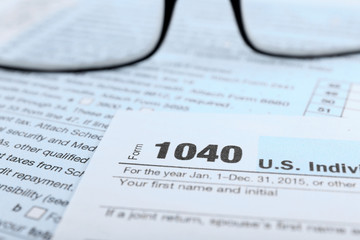 Obraz premium 1040 Income Tax Form, close up