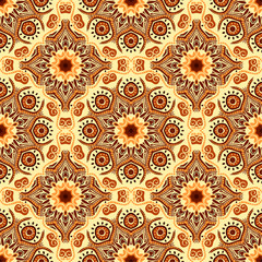 Seamless pattern with beautiful Mandalas. Vector illustration