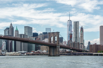 The Brooklyn Bridge and New York City in the background