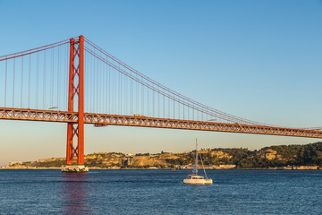 Rail bridge  in Lisbon, Portugal.