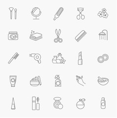 beauty icons set. Cosmetic and fashion