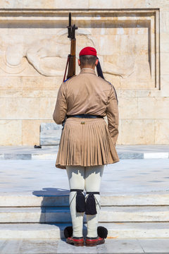 Ceremonial changing guards in Athens