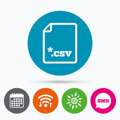 File document icon. Download CSV button.