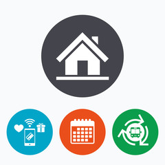 Home sign icon. Main page button. Navigation