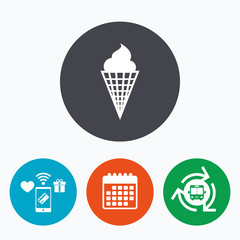 Ice Cream sign icon. Sweet symbol.