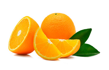 Orange fruit isolated on white background