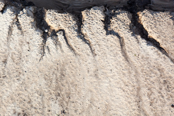 Sand surface with the relief formed by water currents