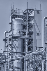 Chemical refinery plant blue tint