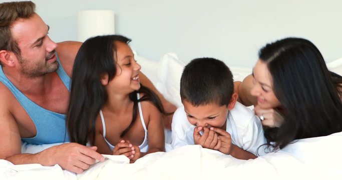 Happy family having fun
