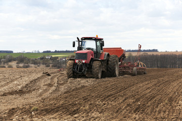 Fototapeta premium Planting of cereal crops 