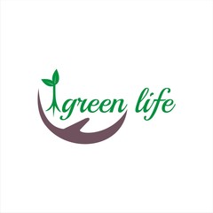 Obraz premium green life treatment logo template