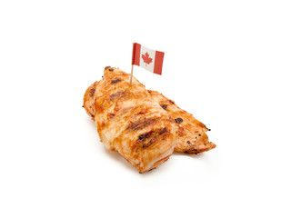 chicken breasts with a canadian flag
