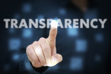 Businessman touching Transparency