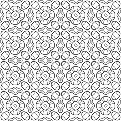 Black, white seamless pattern. Decorative ornament for coloring book, page. 
