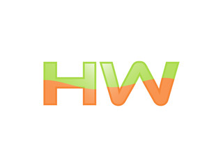 Green Orange shiny HW letters