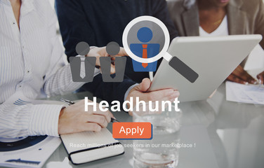 Headhunt Employment Applicatino Job Concept