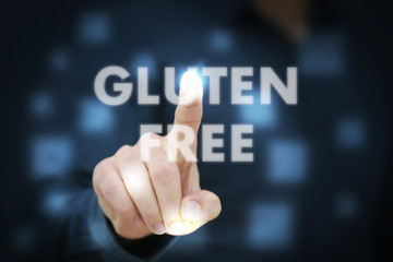 Businessman touching Gluten Free