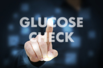 Businessman touching Glucose Check