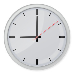 Clock without numbers with shadows.