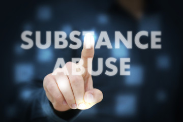 Businessman touching Substance Abuse