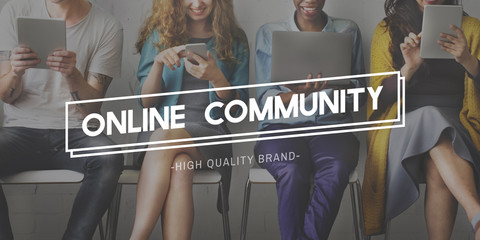 Online Community Connection Social Media Networking Concept