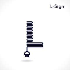 Creative L- letter icon abstract logo design vector template.