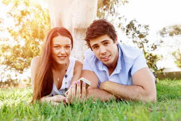 Young couple in the park