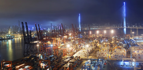 Fototapeta premium Container port in Hong Kong