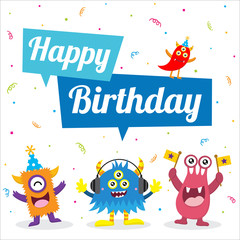 Cute Monster birthday Greetings