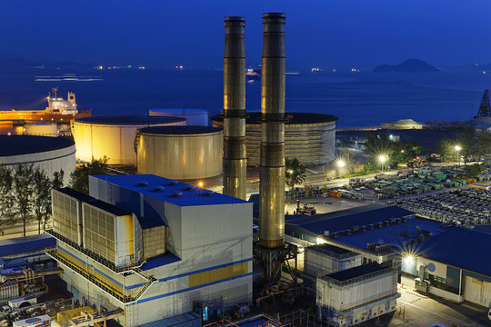 power station night