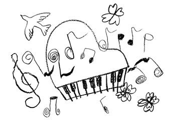 落書き 音符 ピアノ