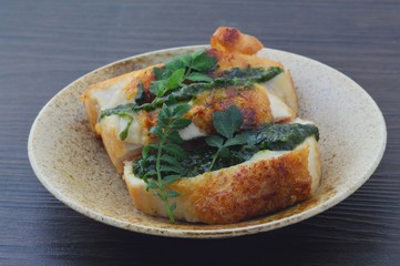 鶏肉の木の芽味噌焼き