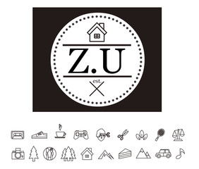 ZU Initial Logo for your startup venture