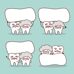 senior tooth with blank billboard