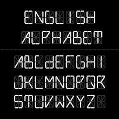 English Alphabet. Vector set of letters. Technical type.